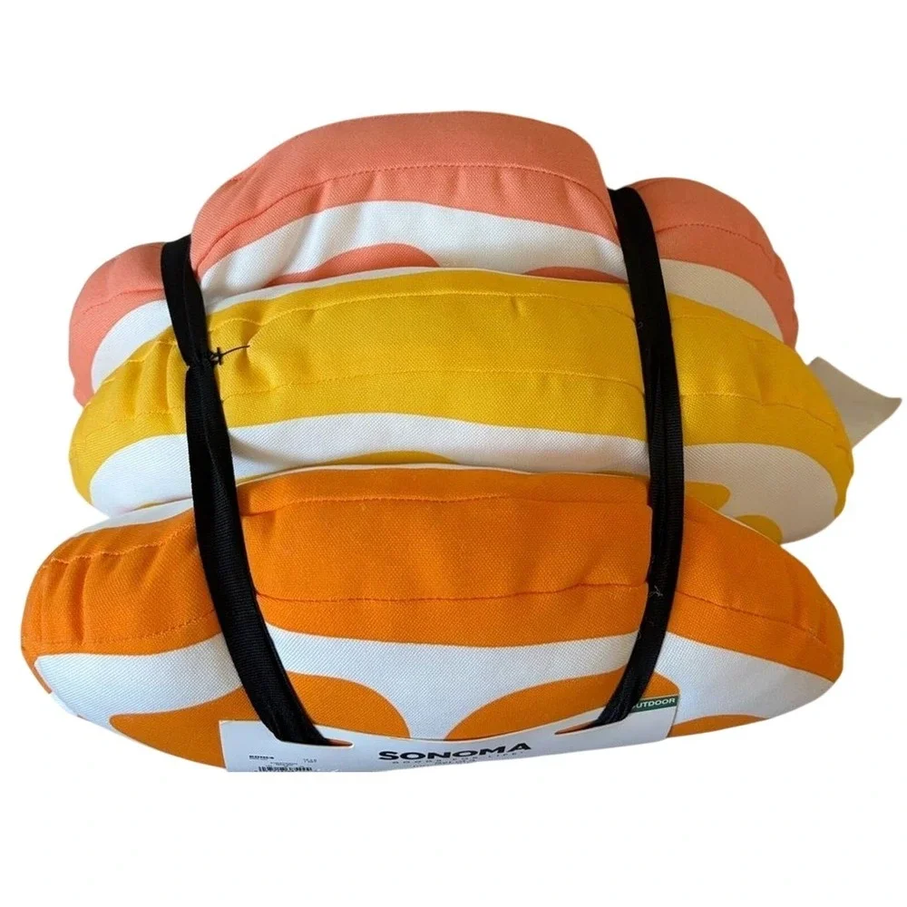 Sonoma Outdoor Orange Slices Throw Pillows in Vibrant Orange, Yellow & Peach 7
